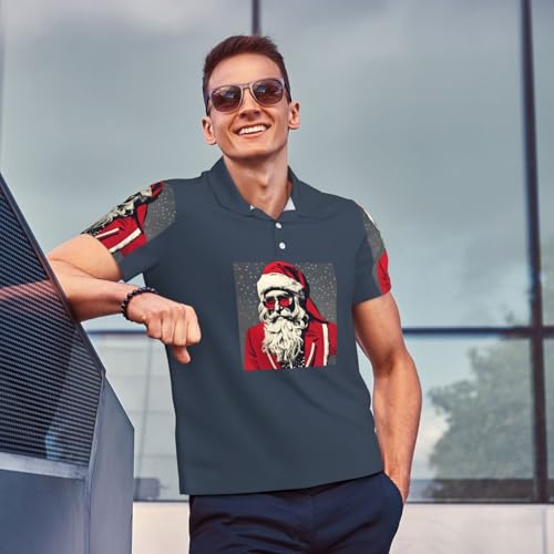 Polo respirant Père Noël pour homme idéal au bureau comme en voyage