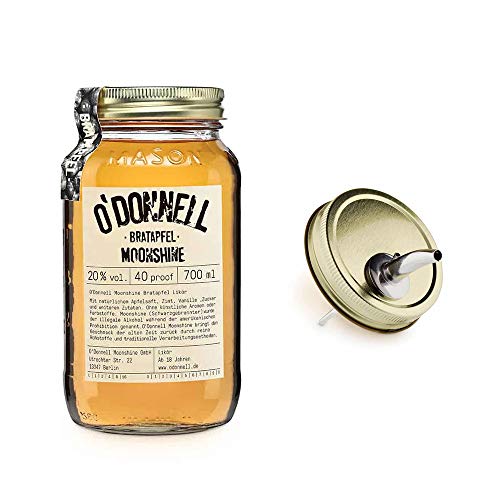O´Donnell Moonshine Bratapfel + Ausgießer 0,7l Bratapfellikör Apfellikör Geschenkpaket...