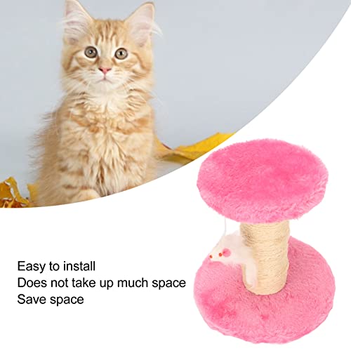 Rascador para gato de 2 niveles con peluche suave rosa miniatura 5