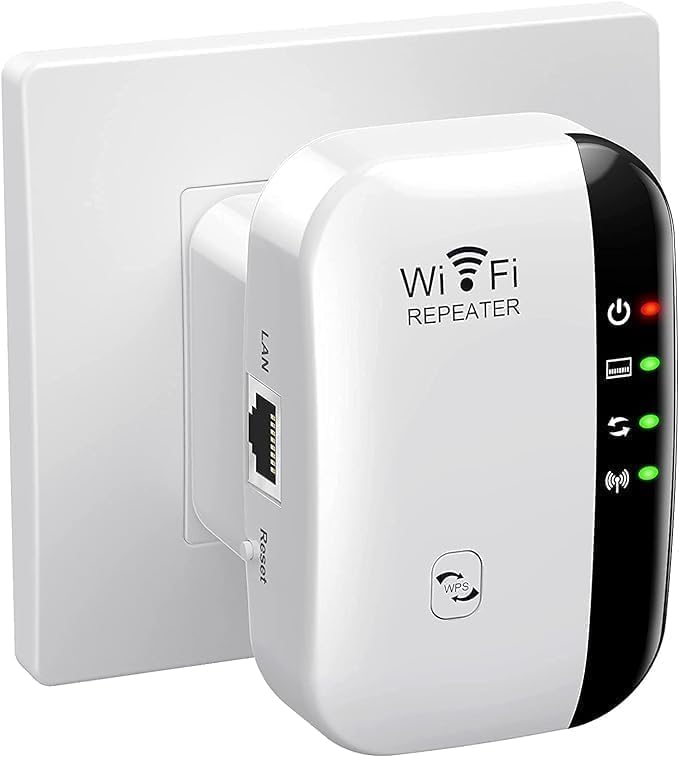 Extensor WiFi 2025, amplificador WiFi, repetidor WiFi, 4 antenas que cubren hasta 3800 pies cuadrados y 45 dispositivos, amplificador de Internet, con puerto Ethernet, configuración rápida,