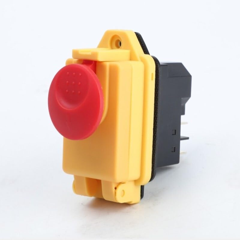 Electromagnetic Switch 4/5 Pin 120V 220V ON-Off Momentary Reset Push Button with Cover IP55 Waterproof ReplaceYCZ3-C，KJD17B(5 Pins,110V)