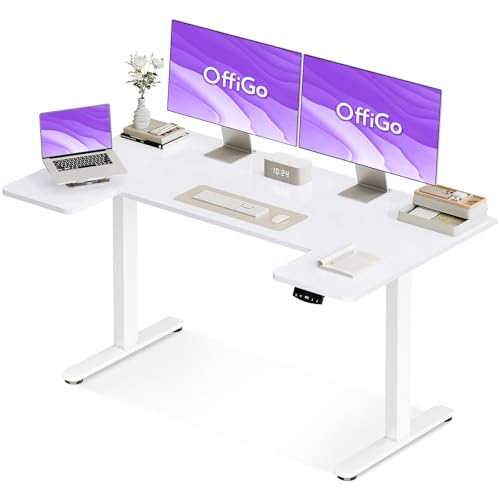OffiGo U-förmiges Höhenverstellbarer Schreibtisch, 140 x70 cm, Elektrischer Steh-Sitz Tisch, Standing Desk, Home Office Computertisch, Memory Funktion, Leiser Motor, Weiß OffiGo U-förmiges Höhenverstellbarer Schreibtisch, 140 x70 cm, Elektrischer Steh-Sitz Tisch, Standing Desk, Home Office Computertisch, Memory Funktion, Leiser Motor, Weiß