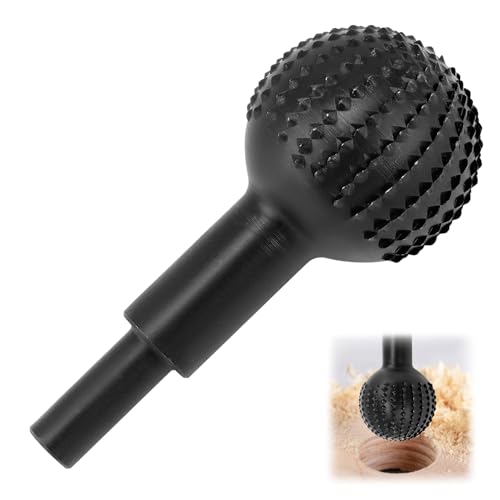 QWORK® Fraise a Spherique, outils de sculpture sur bois sphériquesde 40 mm de diamètre, acier 45#, poignée 10 mm