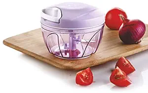 Idana Presented - Handy 3 Blade Multicolor Plastic Manual Handy and Compact Vegetable Chopper/Blender, for Domestic/Kitchen 450 ML (Purple)