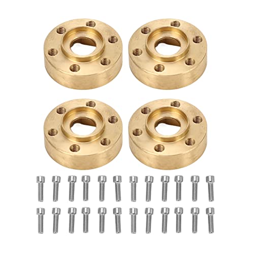 4PCS RC Wheel Hex Hub Adapter, Brass Weights, 1.9 2.2in Rustproof Widen Brass Wheel Weights,Heavier Brass Adapter Hex Wheel Hub Adapters for RC Crawler(9mm)