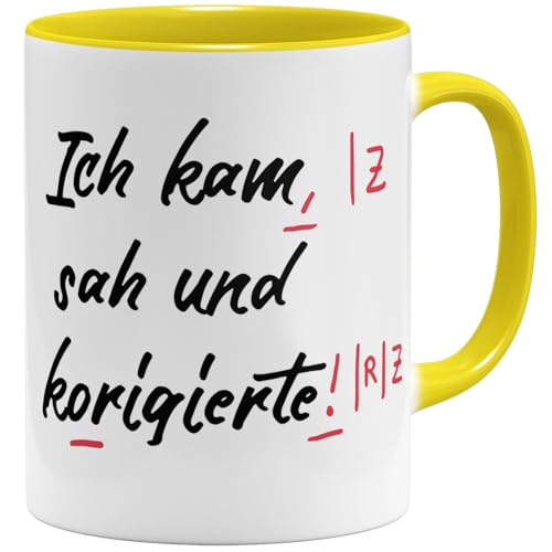 OM3® lustige Lehrer Kaffee-Tasse mit Spruch - Lehrergeschenk Spruchtasse Lehramt Studenten - Keramik Becher - 11oz 325ml - Beidseitig… – Ansicht 1