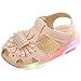 Produktbild Dorical Sandalen für Baby Mädchen - LED Light Luminous Sandalen -Blume Kristall Prinzessin Leuchtend für Kinder Rutschfester Atmungsaktiv Strand Taufschuhe Festliche Party Schuhe (Rosa,23 EU)