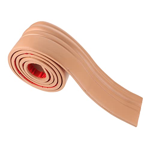 DOITOOL 1 Rollo zócalo autoadhesivo cable ojal papel pintado autoadhesivo pegajoso banda decoración pared impermeables recorte de pelar y pegar moldura de base de pared número Light Brown