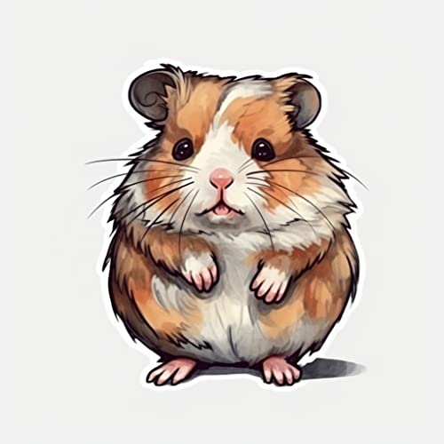 Image of Yoonek Graphics Hamster Vinyl Decal Sticker for Car, Laptop, Tumbler, More. #005489