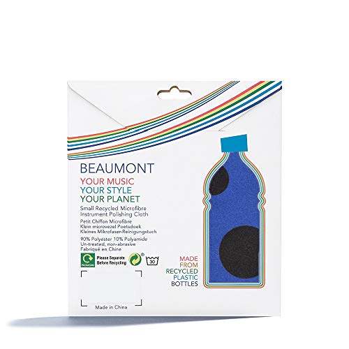 Beaumont Musical Polishing & Cleaning Patterned Blue Polka Dot Instruments Trumpet Clarinet Sax Flute Recycled Microfibre Cleaning Cloth Brass Silver 25 x 25cm (BFC-BP) - Thumbnail 2