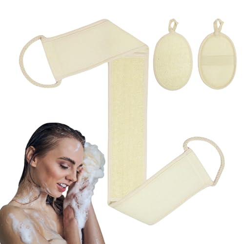 Esponja natural Luffa, cremallera de baño, reutilizable, con textura, lavable, extra suave, de ducha, espalda y vajilla de limpieza de cocina
