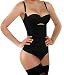 Camellias Women Seamless Firm Body Control Bodysuit Thong Body Shaper Slimmer Shapewear Black, SZ7095-Black-3XL