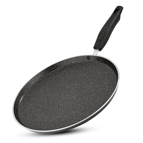 Image of BERGNER Essential Plus 34cm Non-Stick Dosa Tawa, Premium Bakelite Handle, 4mm Thickness, PFOA Free, Non-Stick Coating, Large Size Dosa Tawa, Pressed Aluminium - Induction Bottom and Gas Stove Ready