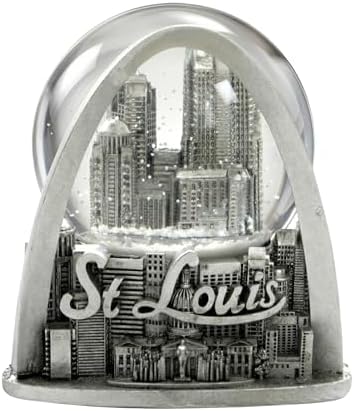 St. Louis Snow Globe Gateway Arch Design 3.5 Inch Silver Missouri...