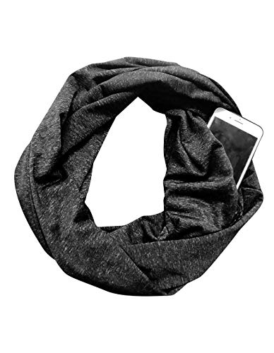 Womens Infinity Scarf with Zipper Secret Pocket Soft Travel Scarves Wrap Shawl