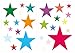 dekodino® Pegatina de pared estrellas en colores brillantes 25 piezas set
