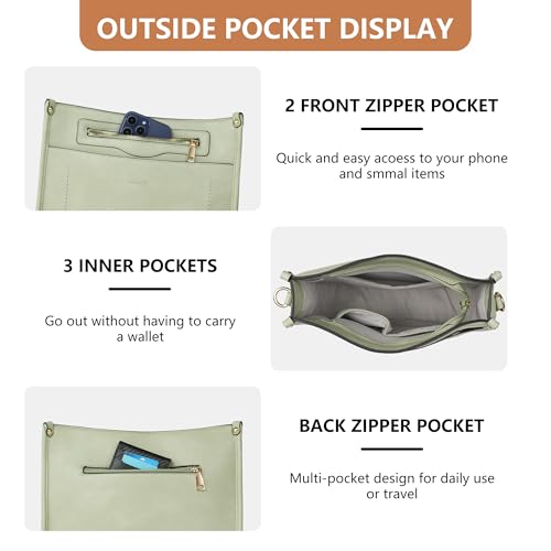 Image of TANTOMI Vegan Leather Crossbody Bags for Women Hobo Travel Purse Multi-Pocket Trendy Handbags & Womens Crossbody Bag