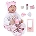 ZIYIUI 22 Pouces 55 cm Poupée de Renaissance Fille Poupée de Vinyle en Silicone Souple Pour Dormir Réaliste Nouveau-né Bébé Poupée Fille