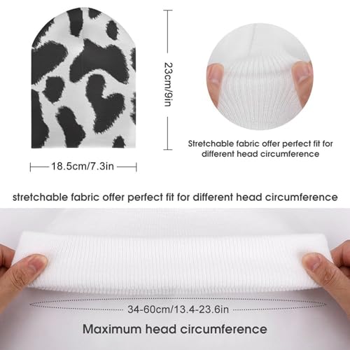 Cowhide Pattern Kids Beanie Hat for for Girls Boys Children Cap Winter Knitted Chemo Cancer Headwear Accessories Gifts Decoration Black2