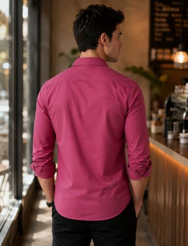 Image of Men's Double Flap Pocket | Regular Fit | Solid Spread Collar | Versatile Everyday Office Wear Comfortable |Stylish Design | Shirt