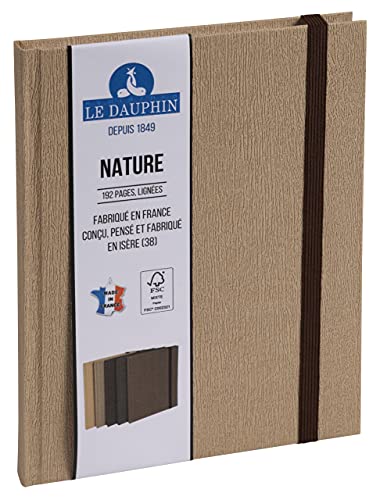 Carnet Nature Le Dauphin 22x17 cm ligné marron à élastique