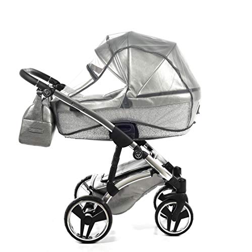 Original Junama Glitter Reisesysteme Kinderwagen 2in1 3in1 4in1 + Sonnenschirm + Originalzubehör Exclusive Prams… (4in1 mit ISOFIX basis, 03)