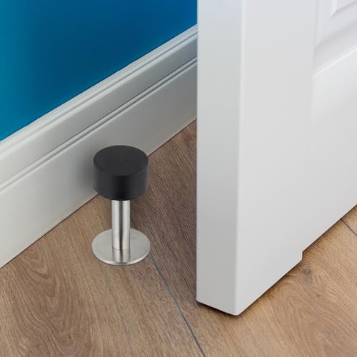 Topes de puerta autoadhesivos y de acero inoxidable para proteger tu hogar sin taladrar 3