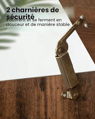Hzuaneri Banc de Rangement, Coffre de Rangement, Brun Vintage – vue 5