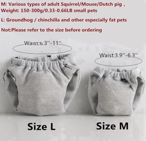 Image of Squirrel Diapers-Highly Absorbent with Strong & Flexible Hook and Loop Pants No Leak Reusable Diapers Urine Wet Pants for Squirrel,Fancy Rat,Groundhog (3pc, M)