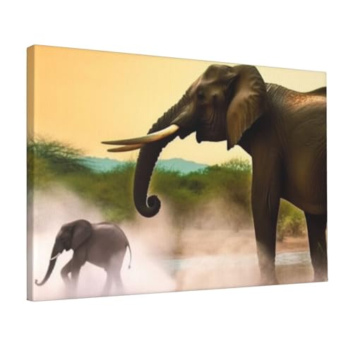 Impression sur toile éléphant d'Afrique pour habiller un mur vide sans cadre