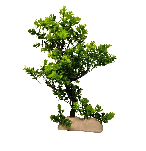 Image of Meditating Buddha Statue and Artificial Plant for Aquarium Fish Tank Decoration Combo Pack Ornament and Plant