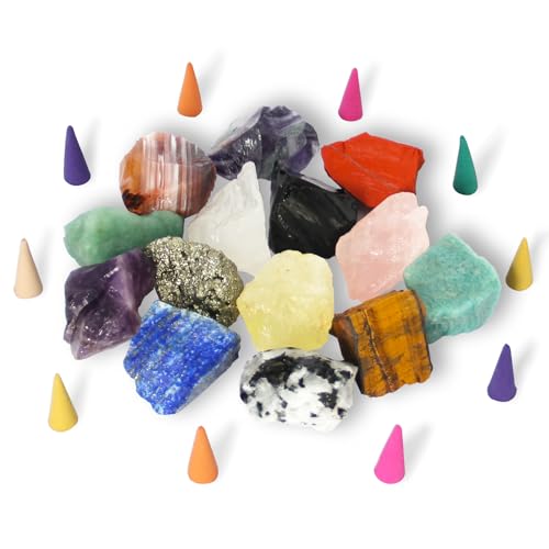 Juego de Piedras y Cristales Curativos para Coleccionista y Principiante, 14 piezas de Piedras de Chakra, Conjunto de Piedras Chakra, para Yoga, Meditación, Reiki, Sanación y Trabajo Energético