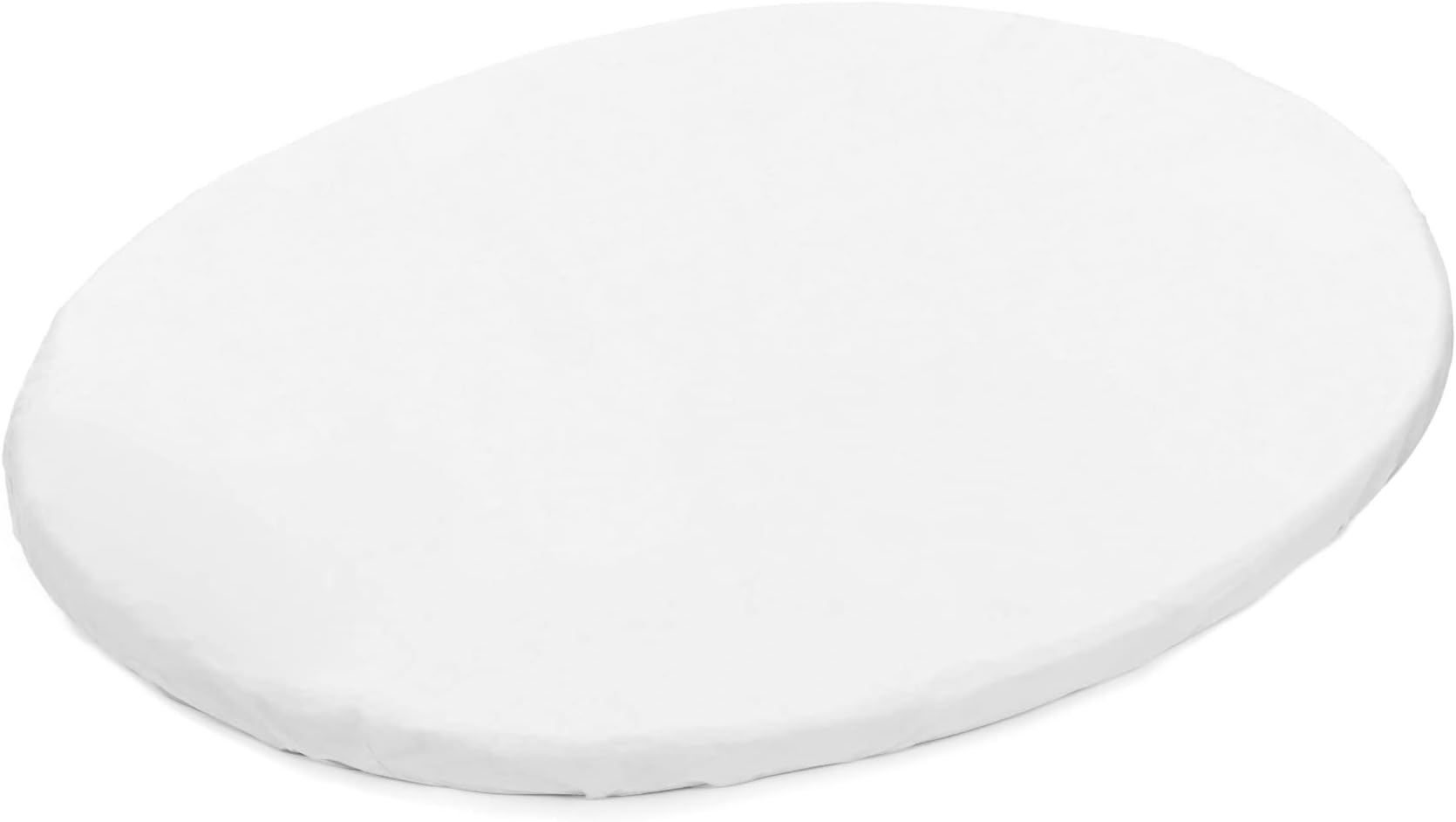 StokkeSleepi Mini Fitted Sheet - Soft Sheets for Sweet Dreams - Made for the Oval Sleepi Mini Mattress - Safe, Stylish & Washable - 100% Fine Cotton Percale - White