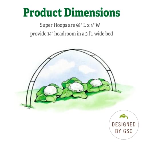 Gardener's Supply Company Garden Hoops Grow Tunnel Support | Greenhouse Arch Frame for Raised Bed Plants & Vegetable Planter Box | 58