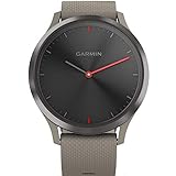 Garmin vivomove HR, Hybrid Smartwatch for Men and Women, Black with Sandstone Silicone Band