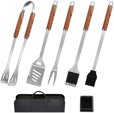 7 Pieces BBQ Grill Tools Set Professional BBQ Accessories Complete Barbecue Accessories Kit with Portable Bag Complete Outdoor BBQ Utensils Set 7 Pieces BBQ Grill Tools Set Professional BBQ Accessories Complete Barbecue Accessories Kit with Portable Bag Complete Outdoor BBQ Utensils Set