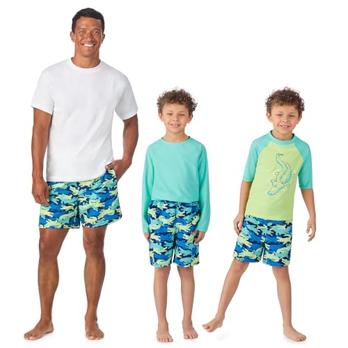 Image of Saint Eve Kids 2 Piece Swim Suit Short & Trunks Set with UPF 50+ Protection - Rash Guard Swimsuit Top & Shorts Sets for Boys