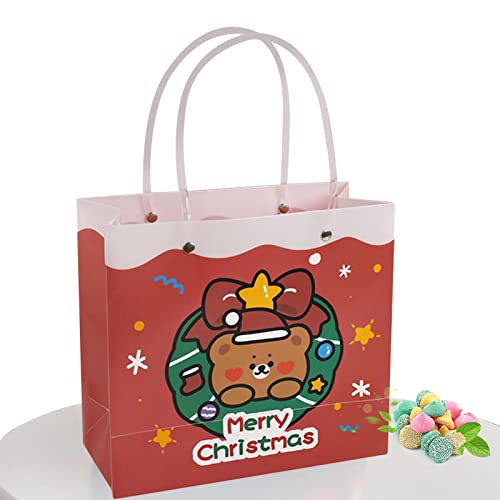 4 Pcs Saco de presente de Natal impermeável - Sacos de Natal com alças - Sacos de presente de Natal