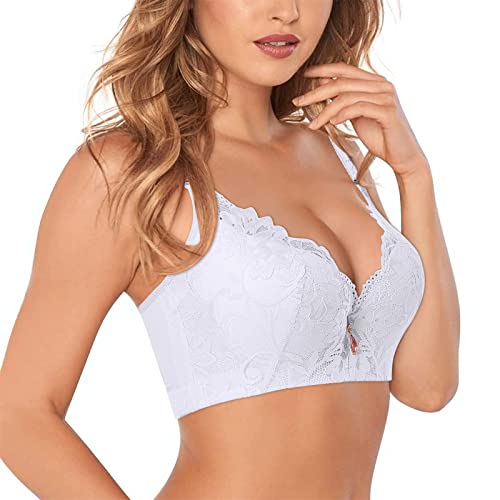 Comfort Lace Bra for Women, Padded Non-Wired Bra with Soft Foam Baskets, Mark T Shirt Bra, Women's Bra, Lace Bra, Push Up Sexy Bra, Women's Bra Top, White, 36B Comfort Lace Bra for Women, Padded Non-Wired Bra with Soft Foam Baskets, Mark T Shirt Bra, Women's Bra, Lace Bra, Push Up Sexy Bra, Women's Bra Top, White, 36B