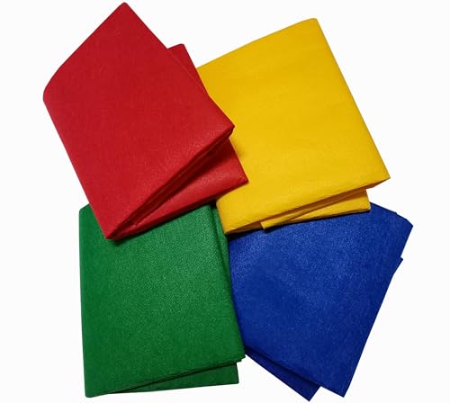 Image of VARDHMAN Pack of 4 Multicolor Shades Felt Fabric Sheet Stiff (Hard) Size 19 inch x 21 inch inch - School DIY Crafts Patchwork, Table & Board Backdrops, Embroidery Sewing- 3 pcs (Multicolor Shades)