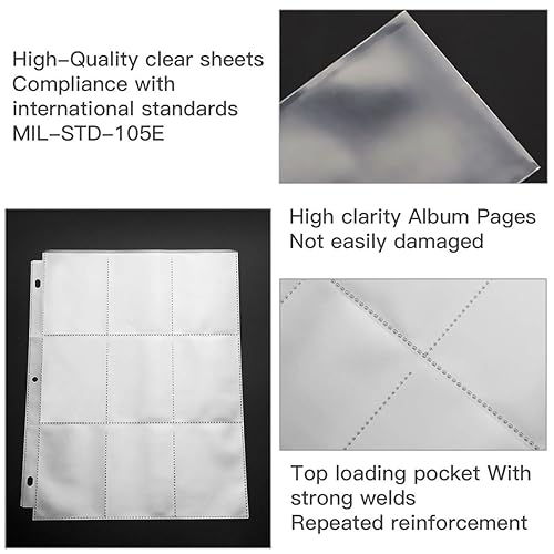 image for POKONBOY 288 Pockets Trading Card Sleeves, 9-Pocket Trading Card Binde