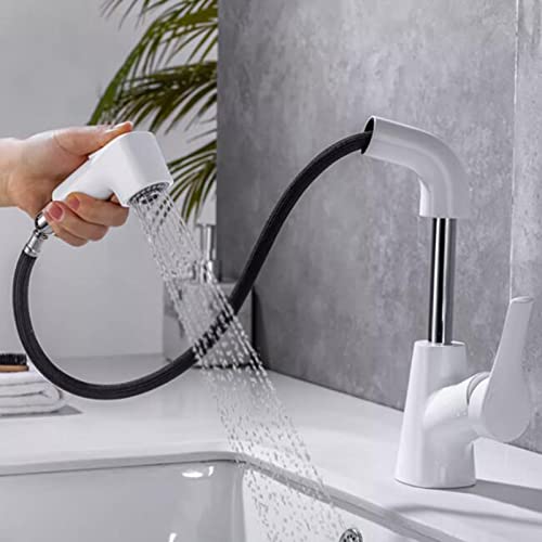 Robinet de lavabo en laiton blanc chic et durable avec douchette - 3