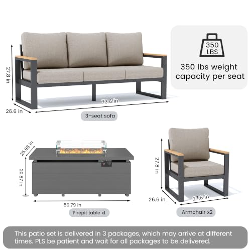 Image of Sundale Outdoor Aluminum Patio Furniture Set, 4 Piece Conversation Sets