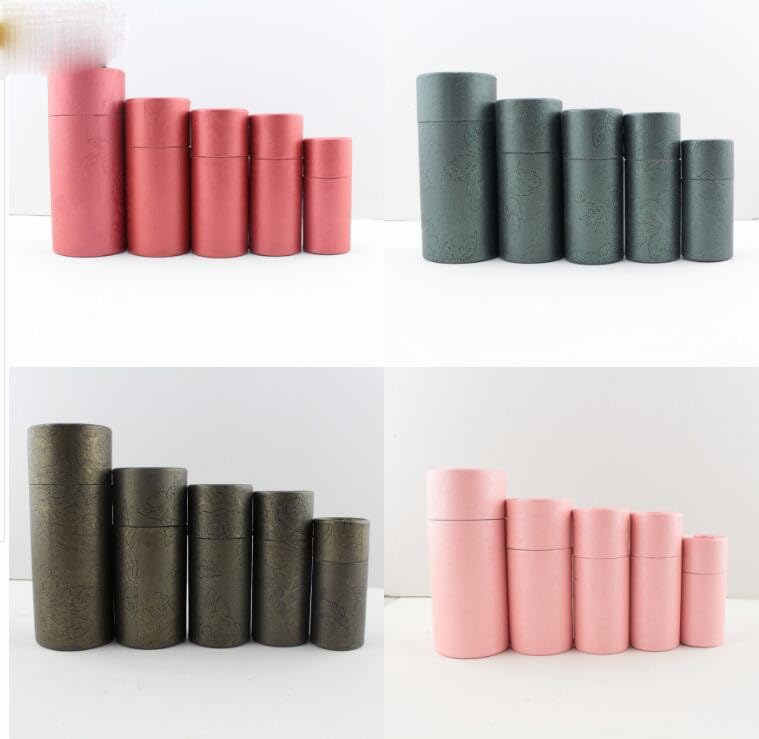 Runde Geschenkbox aus Karton für kosmetische Flaschen mit ätherischen Ölen, Lippenstift-Parfüm-Verpackung, Kraftpapier-Röhrenboxen, 10/20/30 ml, dunkelgrün, 20 Stück, 13,4 x 5,8 cm, 100 ml