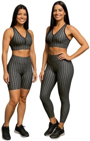 Conjunto Fitness Feminino Top Calça Leg Shorts Treino Esportes