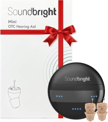 Image of Soundbright Mini | Premium Rechargeable Hearing Aid | Nearly Invisible with 3 Noise Cancelling Program (Mini Hearing Aid), Beige Color