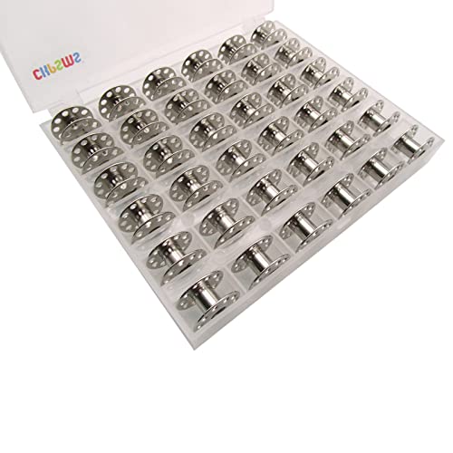 CKPSMS Brand - Metal BOBBINS #2518=SA156 Compatible with/Replacement for Singer Brand Class 15 15-91 237 239 177 4423 4452 9960 (36PCS+Box)