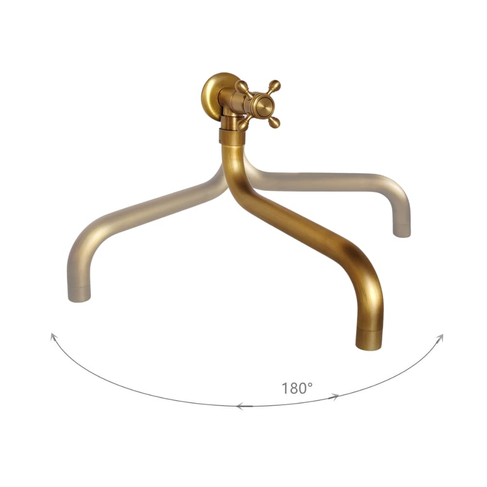 Rubinetto Giardino,Rubinetto in Ottone Anticato per Lavandino Cucina Bagno Lavabo Mop Pool, Rubinetti Acqua Fredda Girevole con Maniglia a Croce Interfaccia G1/2,SL-0602