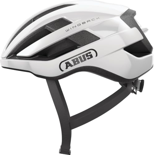 ABUS Casco WingBack para bicicleta de carretera   casco de carretera sencillo para conducción deportiva diaria y de ocio   para adultos y adolescentes   blanco, talla M