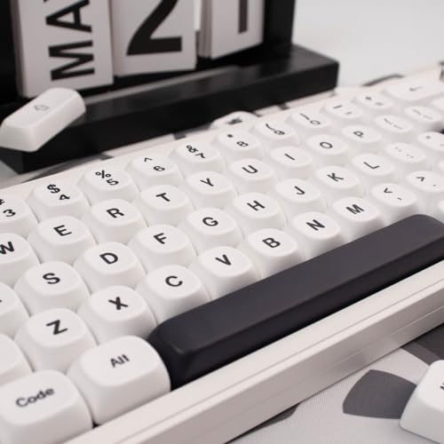 Touches PBT noires et blanches profil Moa pour clavier mécanique 60% à 100%
